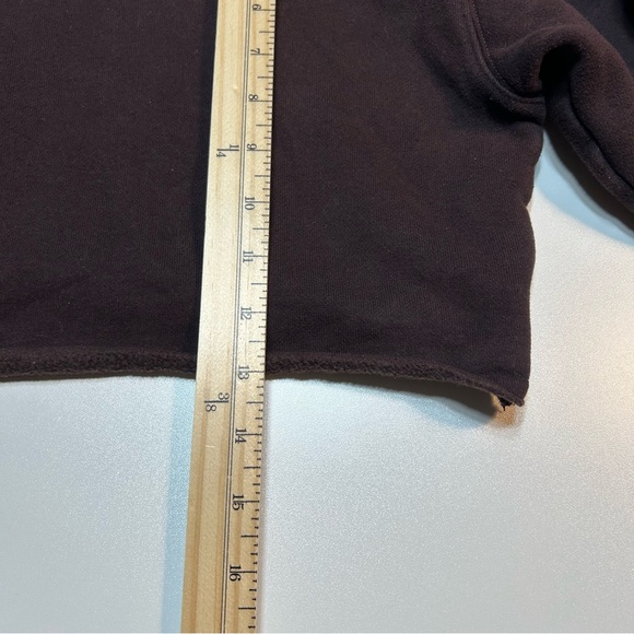 Tna Aritzia Cozy Fleece Mega Cropped Hoodie Black Espresso Brown - Picture 6 of 6